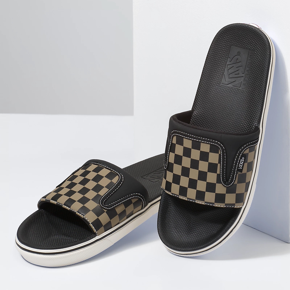 Vans Checkerboard Ultracush Slide-On Negras | VN985D2ZZ55